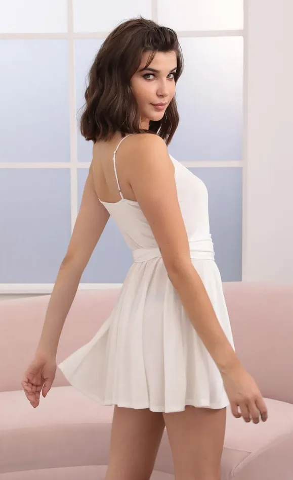Velvet Wrap Dress White Women LUCY IN THE SKY Mini Dresses Velvet Wrap Dress White Women LUCY IN THE SKY Mini Dresses