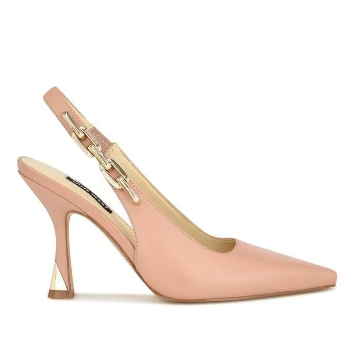 Veroni Slingback Pumps Natural Leather Women Nine West Heels