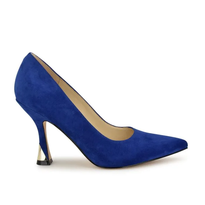 Vylot Pointy Toe Pumps Blue Suede Women Nine West Heels