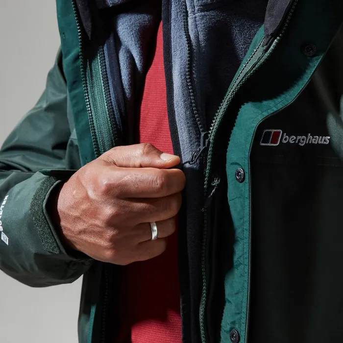Waterproof Men Berghaus Long Cornice InterActive Jacket 8211 Dark Green