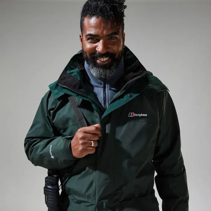 Waterproof Men Berghaus Long Cornice InterActive Jacket 8211 Dark Green