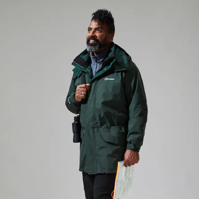 Waterproof Men Berghaus Long Cornice InterActive Jacket 8211 Dark Green