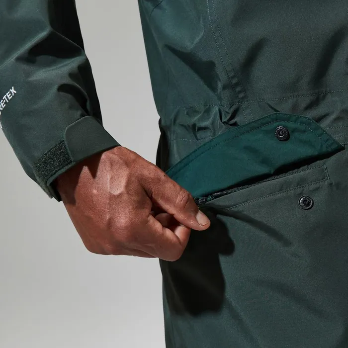 Waterproof Men Berghaus Long Cornice InterActive Jacket 8211 Dark Green
