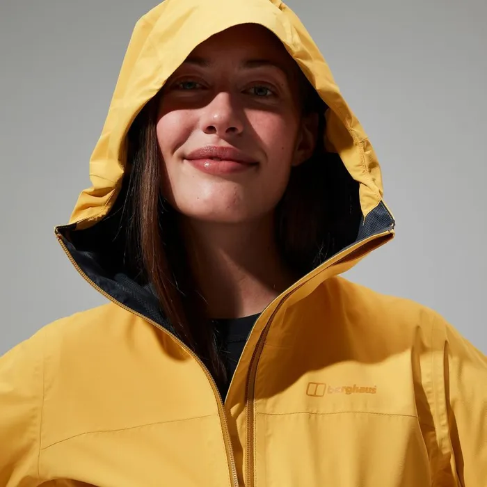 Waterproof Women Berghaus Arnaby Hooded Waterproof Jacket 8211 Yellow