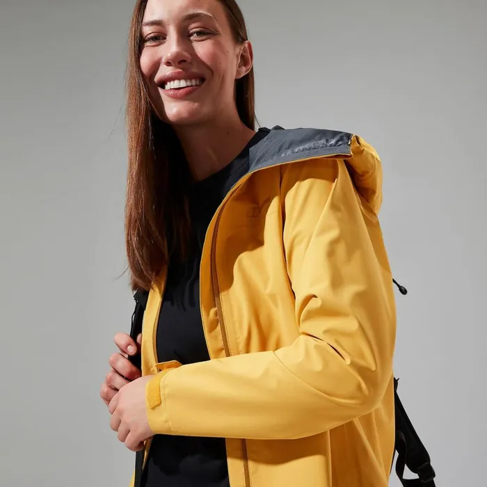 Waterproof Women Berghaus Arnaby Hooded Waterproof Jacket 8211 Yellow