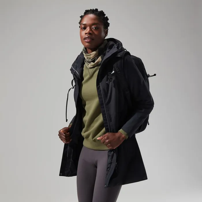 Waterproof Women Berghaus Omeara Long Jacket 8211 Black