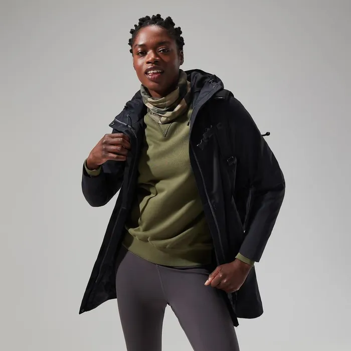 Waterproof Women Berghaus Omeara Long Jacket 8211 Black
