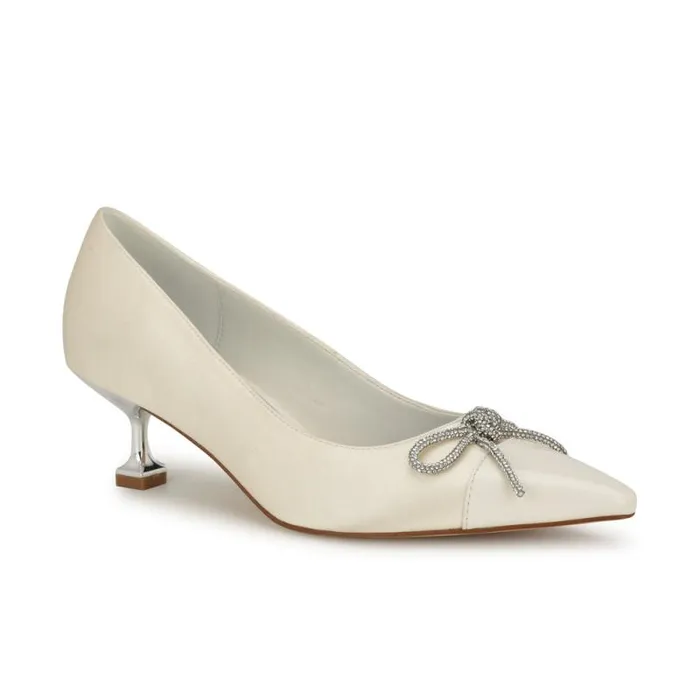 Wendon Bow Pumps Ivory Women Nine West Heels Wendon Bow Pumps Ivory Women Nine West Heels