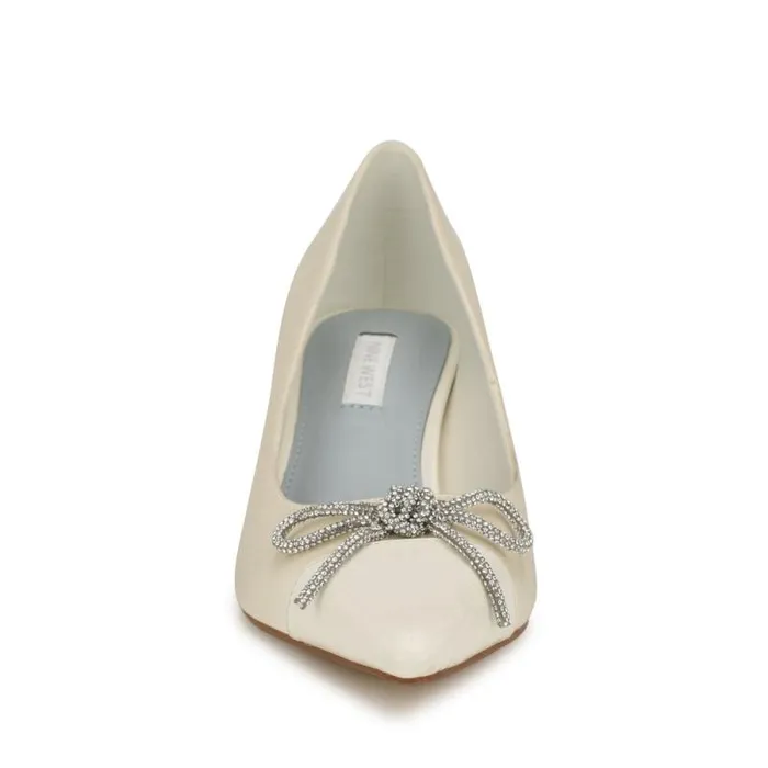 Wendon Bow Pumps Ivory Women Nine West Heels Wendon Bow Pumps Ivory Women Nine West Heels