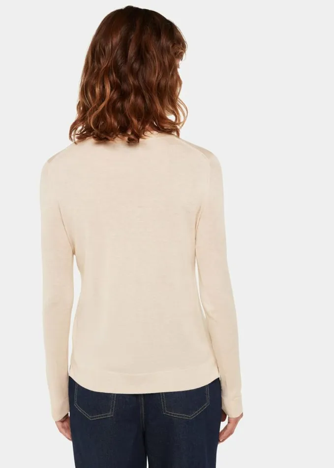 Whistles Annie Sparkle Crew Neck Ivory Women Sweaters and Cashmere