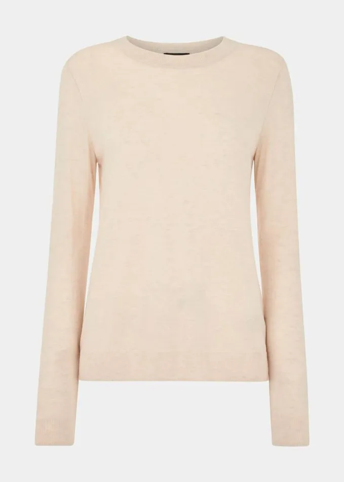 Whistles Annie Sparkle Crew Neck Ivory Women Sweaters and Cashmere