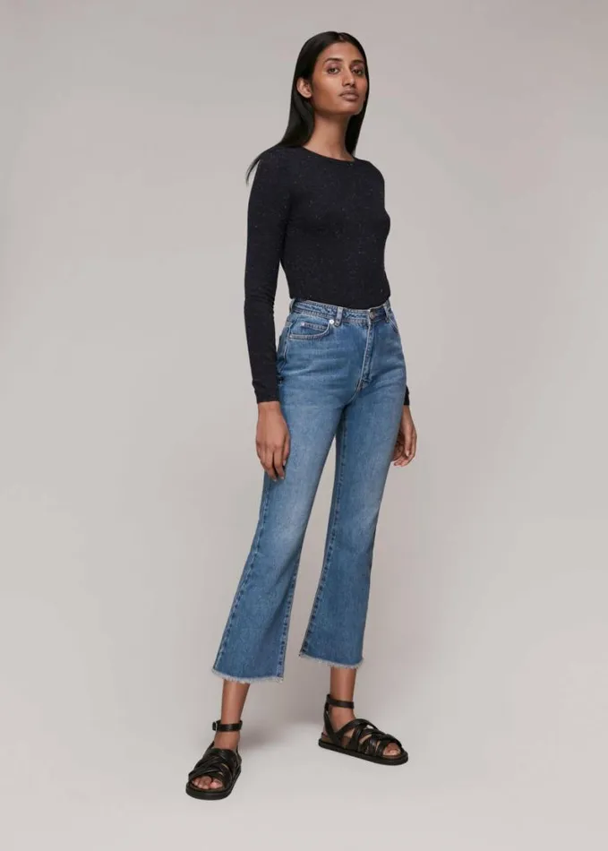 Whistles Annie Sparkle Knit Navy Women Sweaters and Cashmere