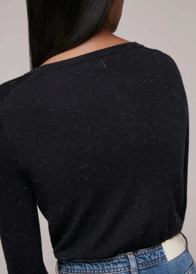 Whistles Annie Sparkle Knit Navy Women Sweaters and Cashmere