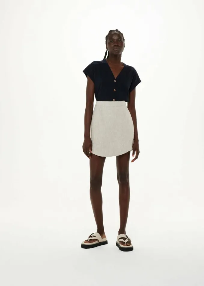 Whistles Aubrie Button Through Top Navy Women Tops
