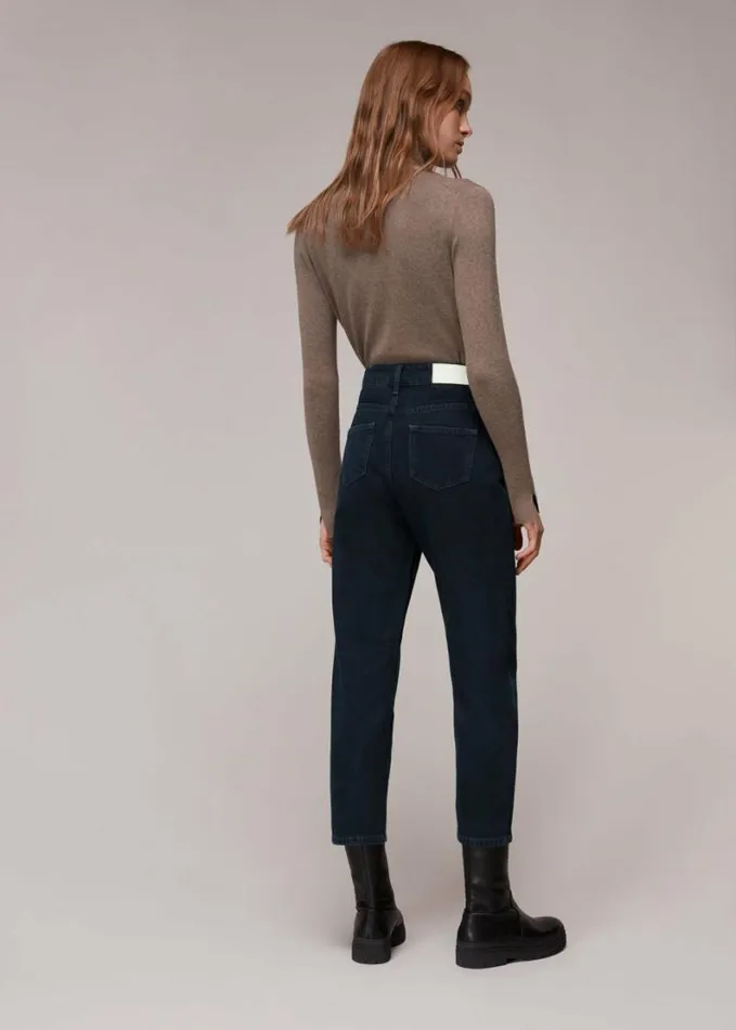 Whistles Authentic Hollie Button Jean Dark Denim Women Jeans
