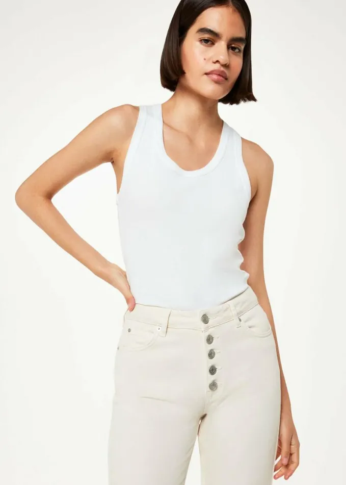 Whistles Authentic Hollie Button Jean Ivory Women Jeans