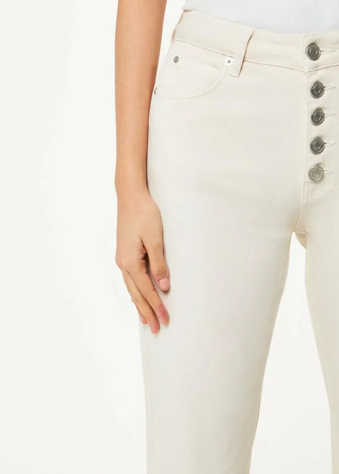 Whistles Authentic Hollie Button Jean Ivory Women Jeans