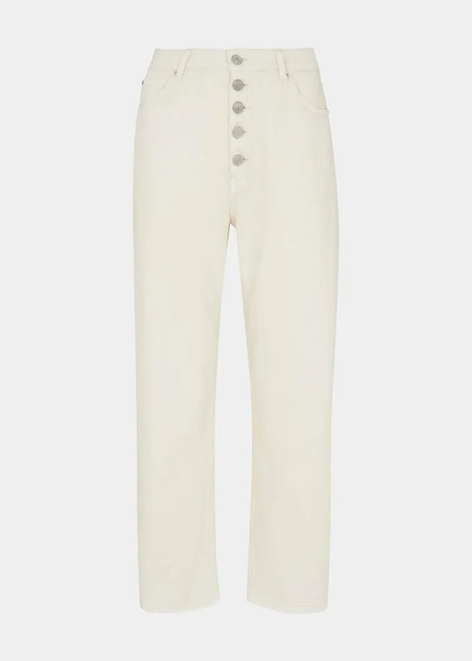 Whistles Authentic Hollie Button Jean Ivory Women Jeans