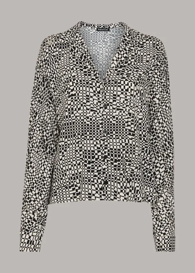 Whistles Checkerboard Ramona Blouse Multicolour Women Tops