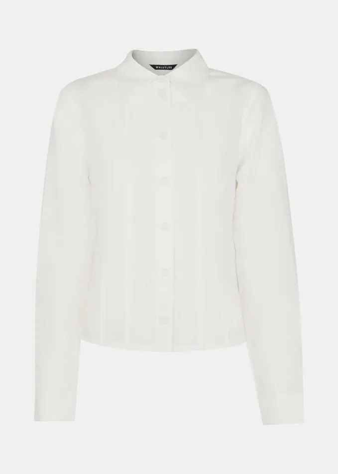 Whistles Cloe Seam Detail Shirt White Women Tops