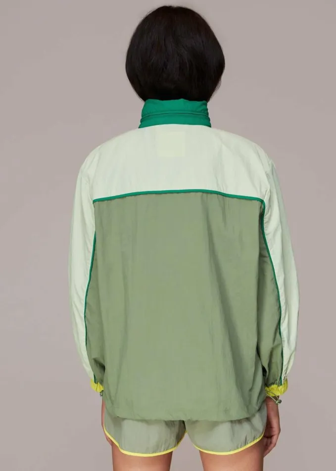 Whistles Colour Block Anorak Greenmulti Women Coats and Jackets