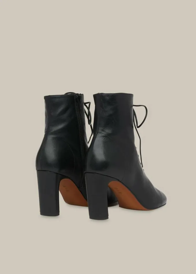 Whistles Dahlia Lace Up Boot Black Women Boots