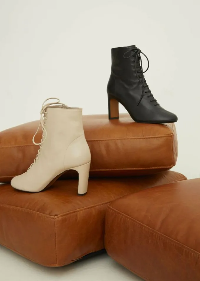 Whistles Dahlia Lace Up Boot Black Women Boots