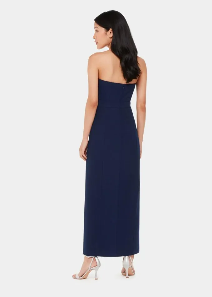 Whistles Gemma Strapless Maxi Dress Navy Women Dresses