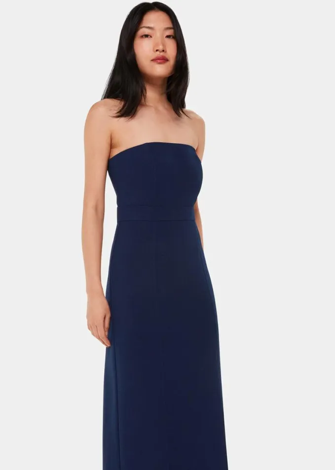Whistles Gemma Strapless Maxi Dress Navy Women Dresses