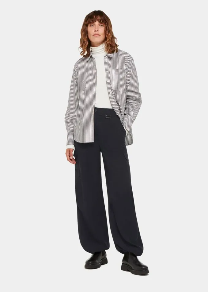 Whistles Grace Luxe Cargo Pant Navy Women Pants
