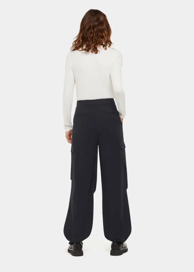 Whistles Grace Luxe Cargo Pant Navy Women Pants