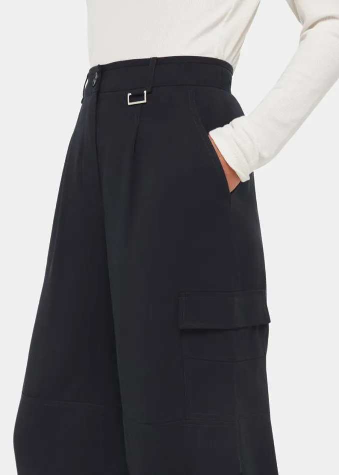 Whistles Grace Luxe Cargo Pant Navy Women Pants