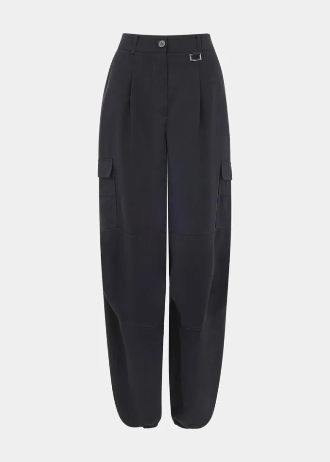 Whistles Grace Luxe Cargo Pant Navy Women Pants