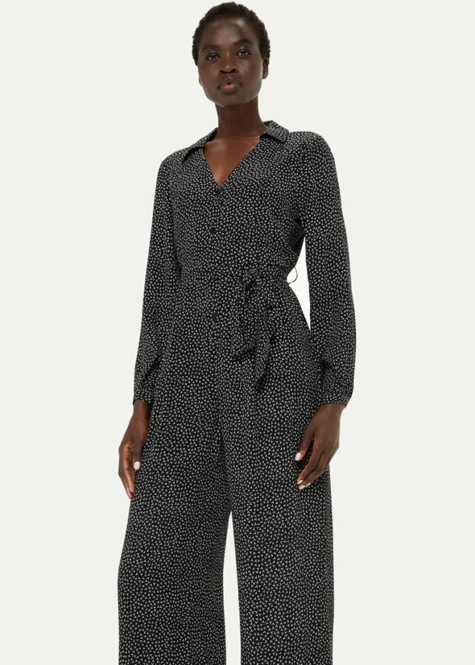 Whistles Leah Scattered Y Jumpsuit Blackwhite Women Jumpsuits