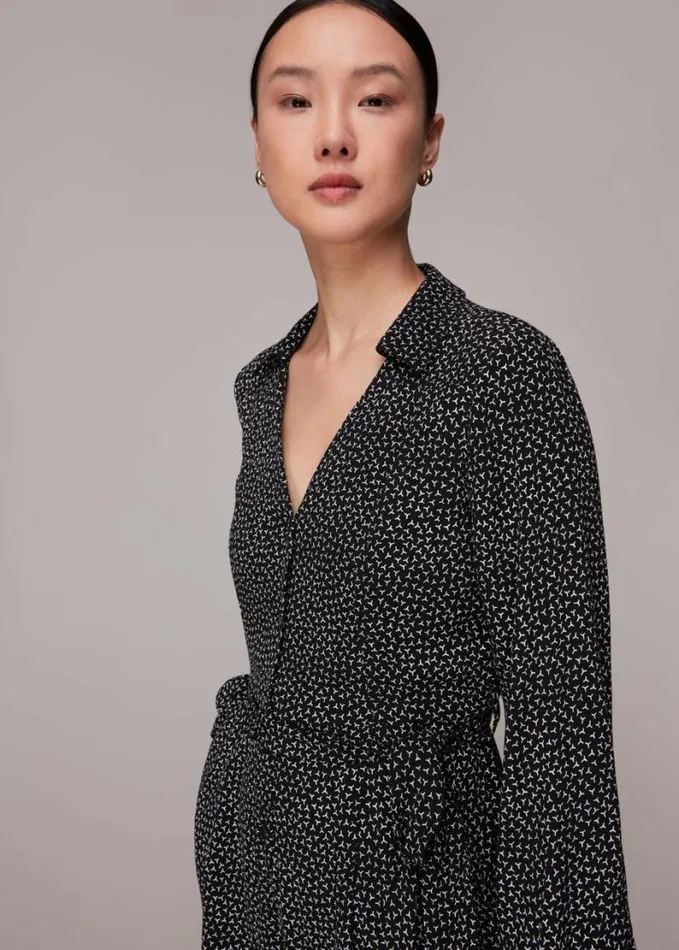 Whistles Leah Scattered Y Jumpsuit Blackwhite Women Jumpsuits
