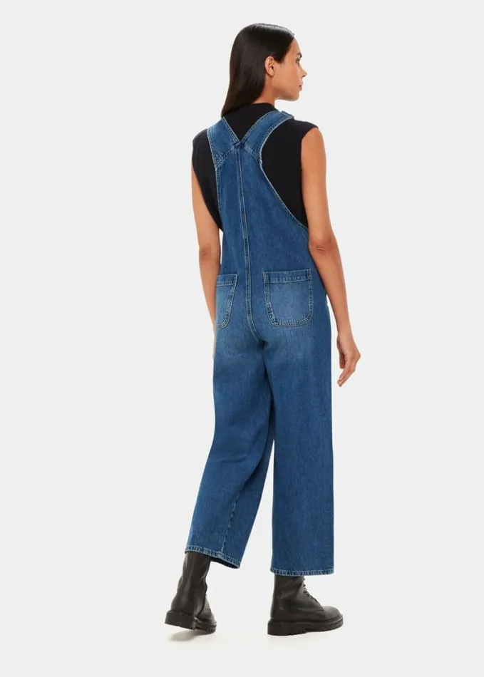 Whistles Leni Denim Dungaree Mid Wash Women Jumpsuits