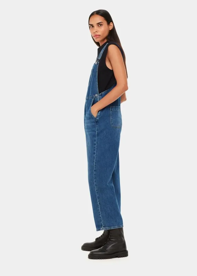 Whistles Leni Denim Dungaree Mid Wash Women Jumpsuits