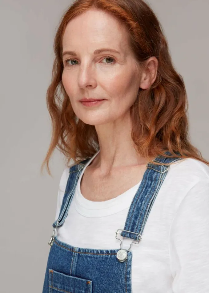 Whistles Leni Denim Dungaree Mid Wash Women Jumpsuits