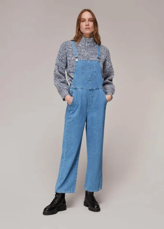 Whistles Leni Dungaree Denim Women Pants