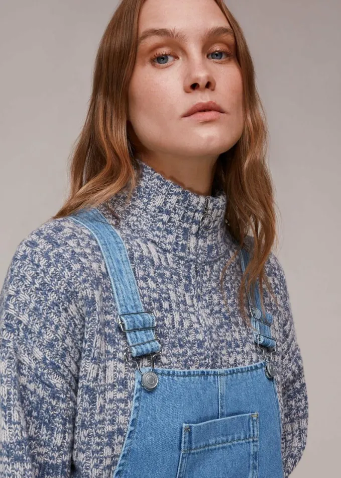 Whistles Leni Dungaree Denim Women Pants