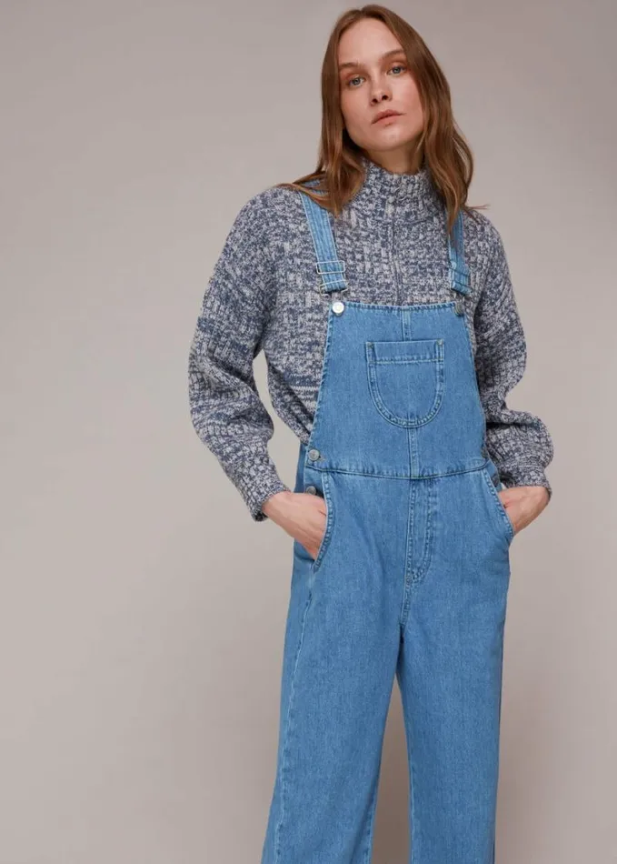 Whistles Leni Dungaree Denim Women Pants