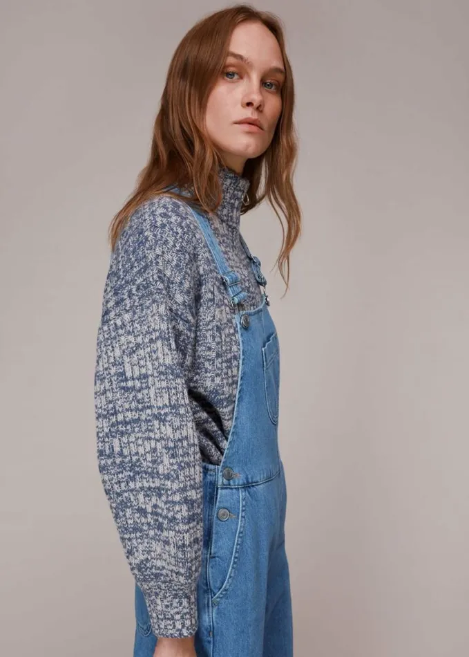 Whistles Leni Dungaree Denim Women Pants