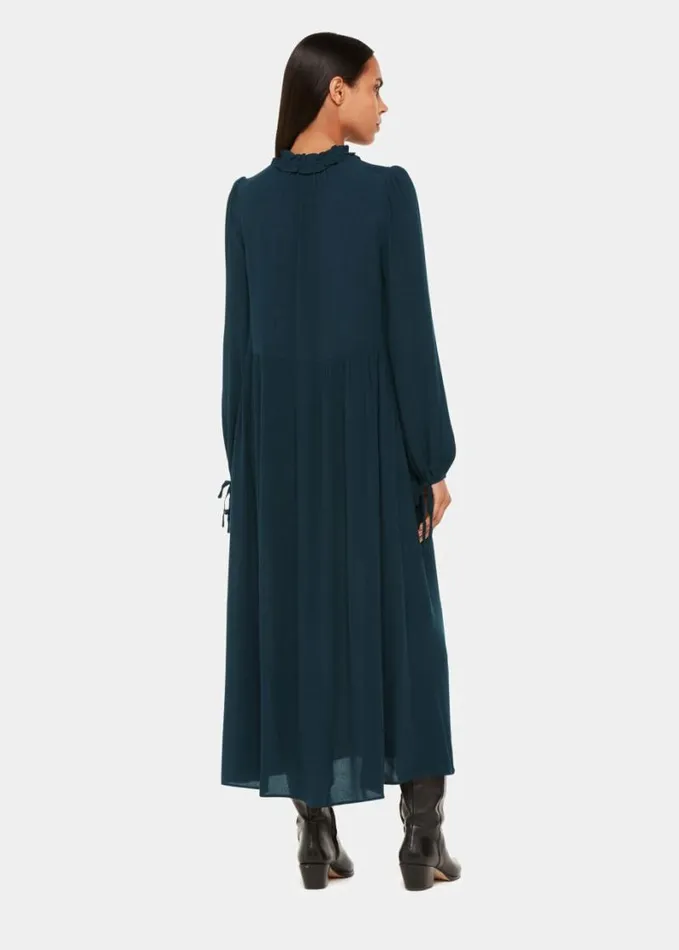 Whistles Lyla Trapeze Midi Dress Teal Women Dresses