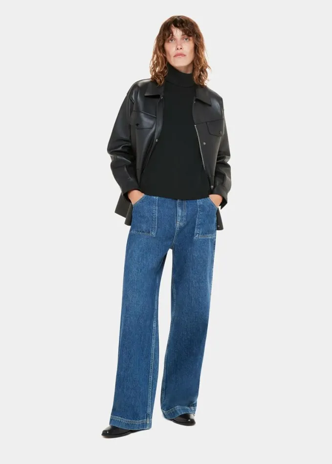 Whistles Maja Knitted Polo Neck Knit Black Women Sweaters and Cashmere