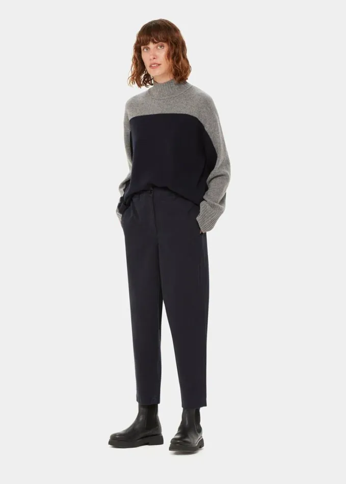 Whistles Marie Elasticated Waist Chino Washed Black Women Pants