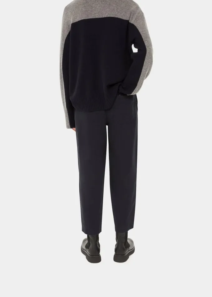 Whistles Marie Elasticated Waist Chino Washed Black Women Pants