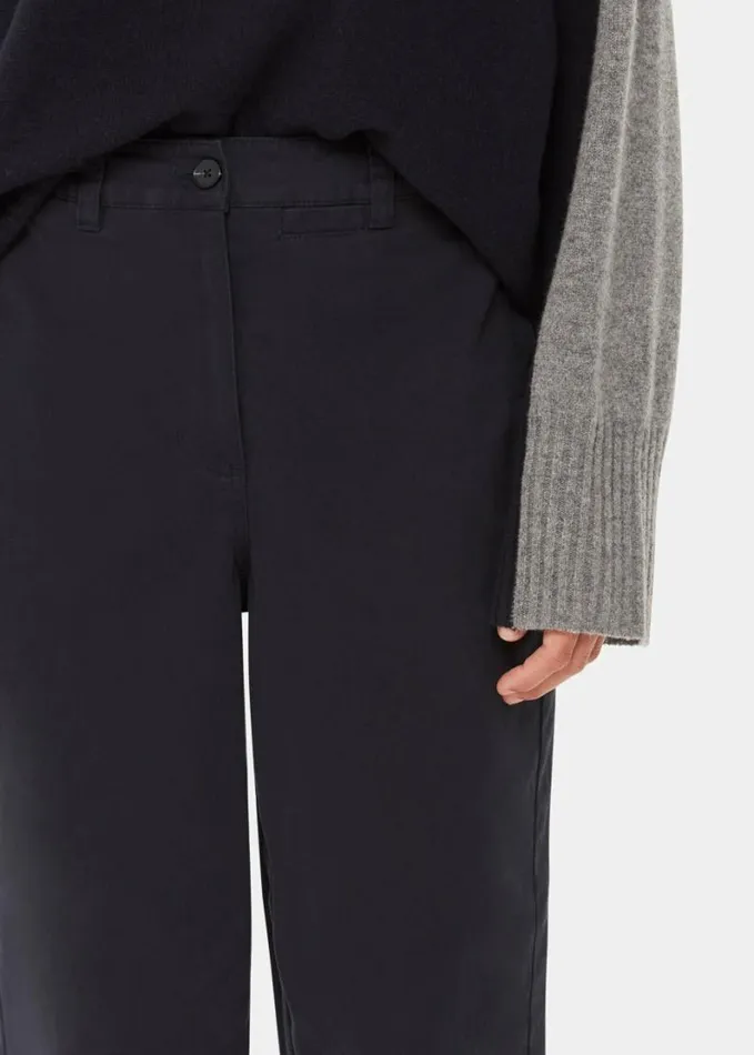Whistles Marie Elasticated Waist Chino Washed Black Women Pants