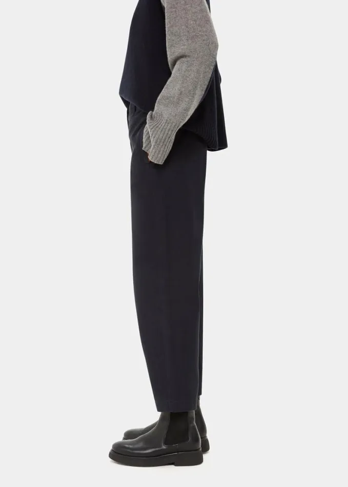 Whistles Marie Elasticated Waist Chino Washed Black Women Pants