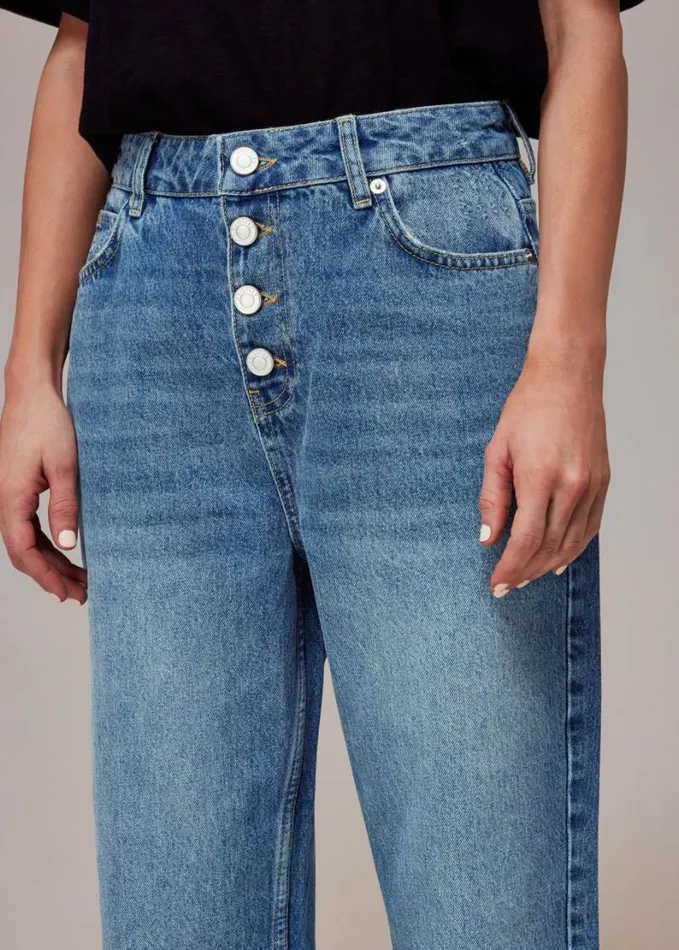 Whistles Petite Authentic Hollie Button Jean Denim Women Petite Pants and Jeans Whistles Petite Authentic Hollie Button Jean Denim Women Petite Pants and Jeans