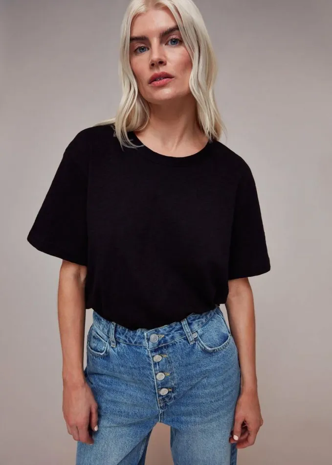 Whistles Petite Authentic Hollie Button Jean Denim Women Petite Pants and Jeans Whistles Petite Authentic Hollie Button Jean Denim Women Petite Pants and Jeans